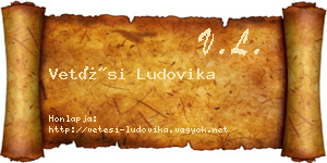 Vetési Ludovika névjegykártya
